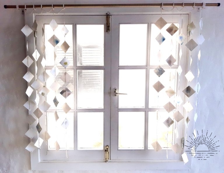 Recycled paper window decoration