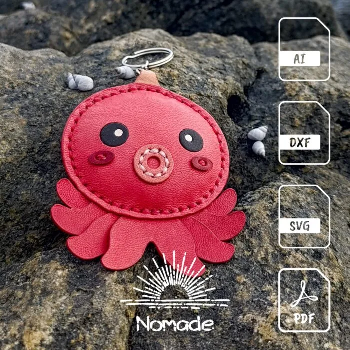 Modello di fascino della borsa del polpo Kawaii