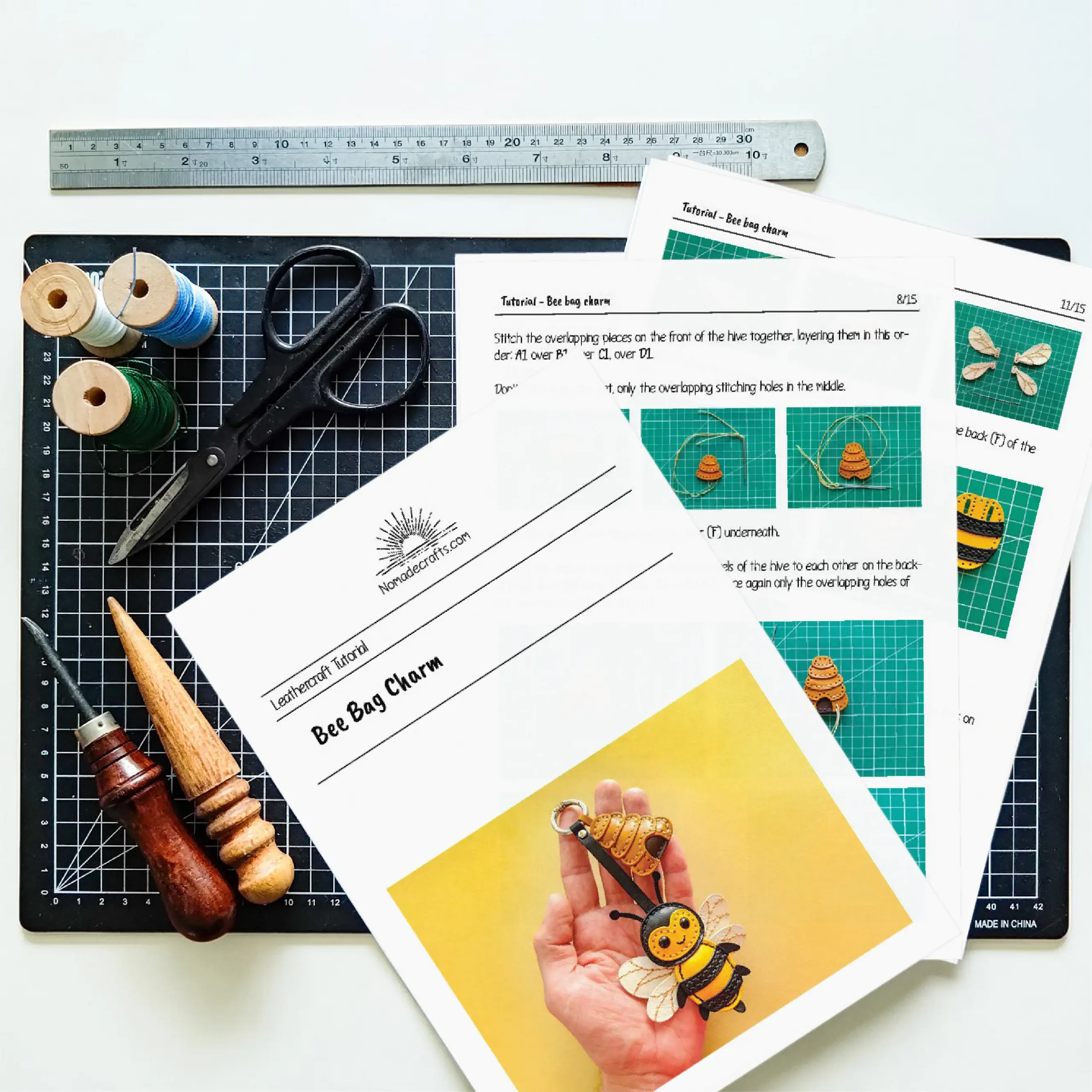 Honey Bee Bag Charm Pattern - Image 4