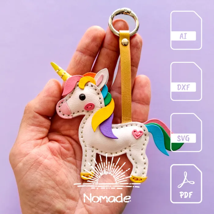 Modello di ciondolo per borsa Unicorno