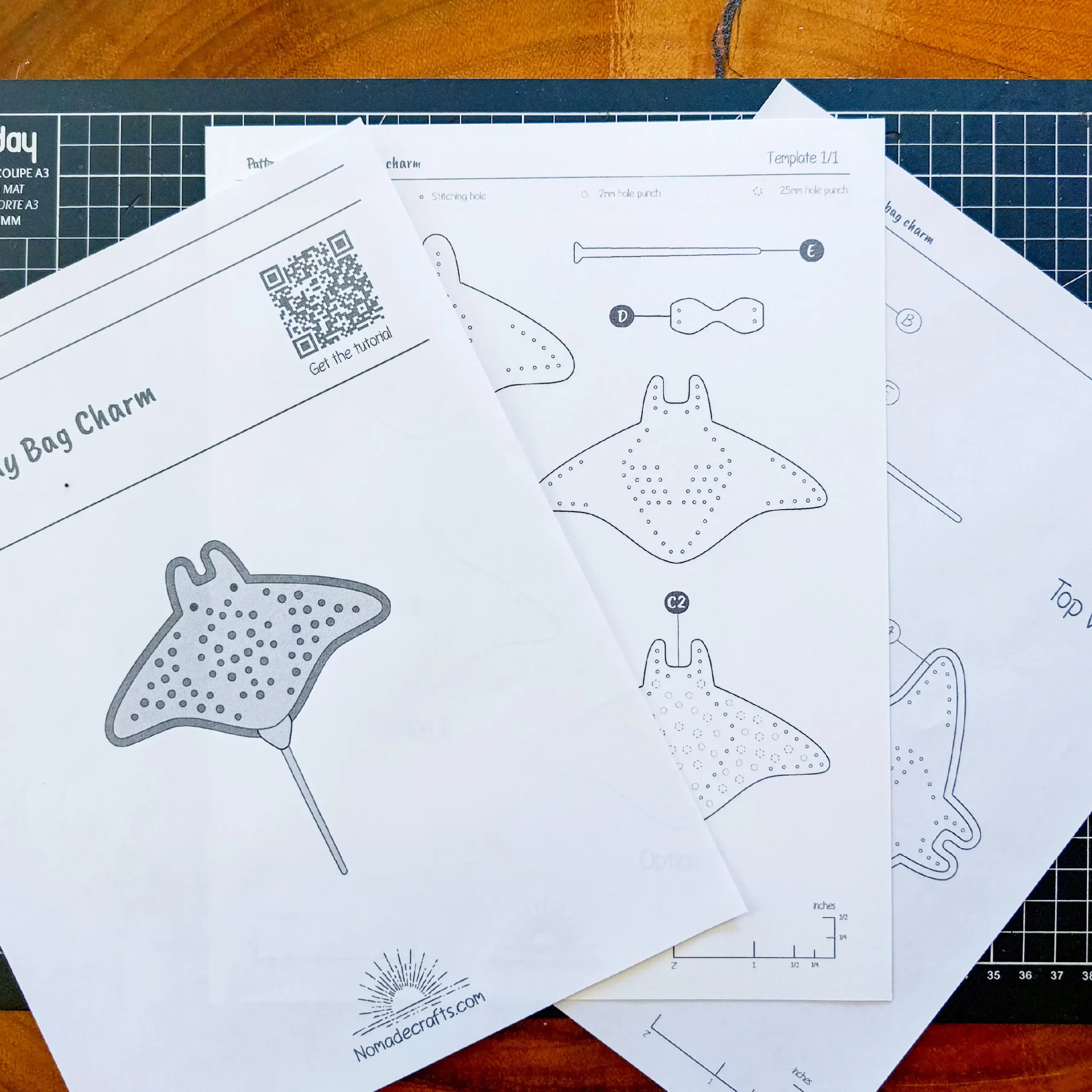 Estampa de pingente de bolsa em formato de arraia manta - Imagem 5