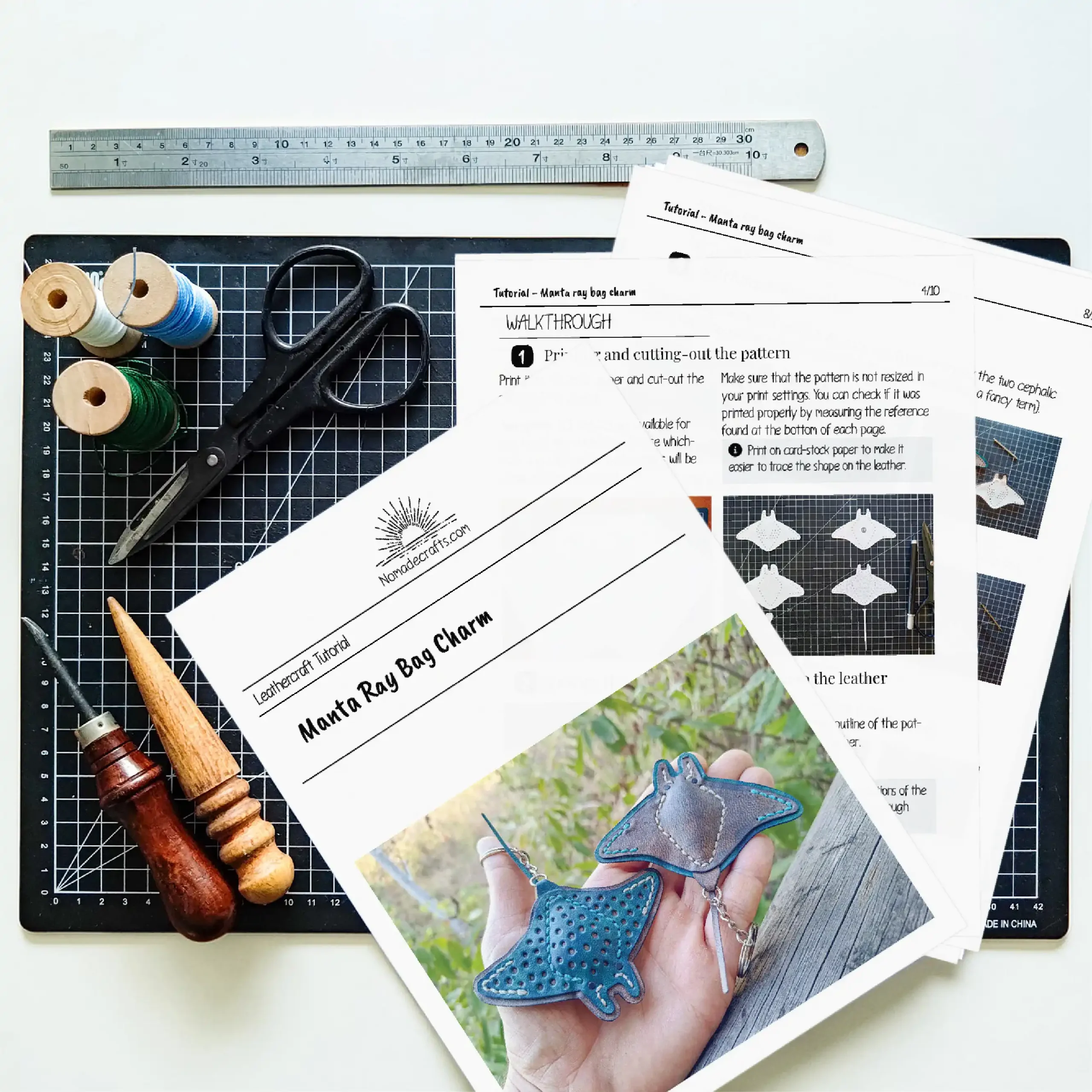 Estampa de pingente de bolsa em formato de arraia manta - Imagem 4